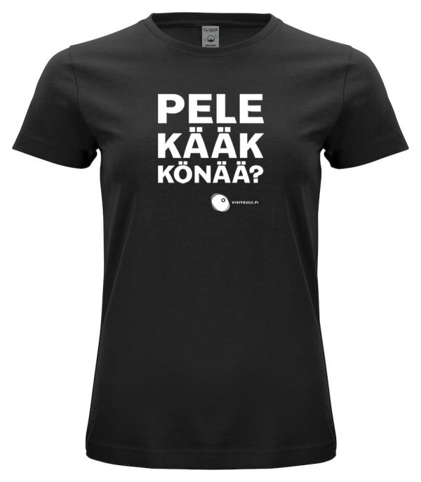 Pelelääkkönää naisten luomupuuvilla t-paita musta